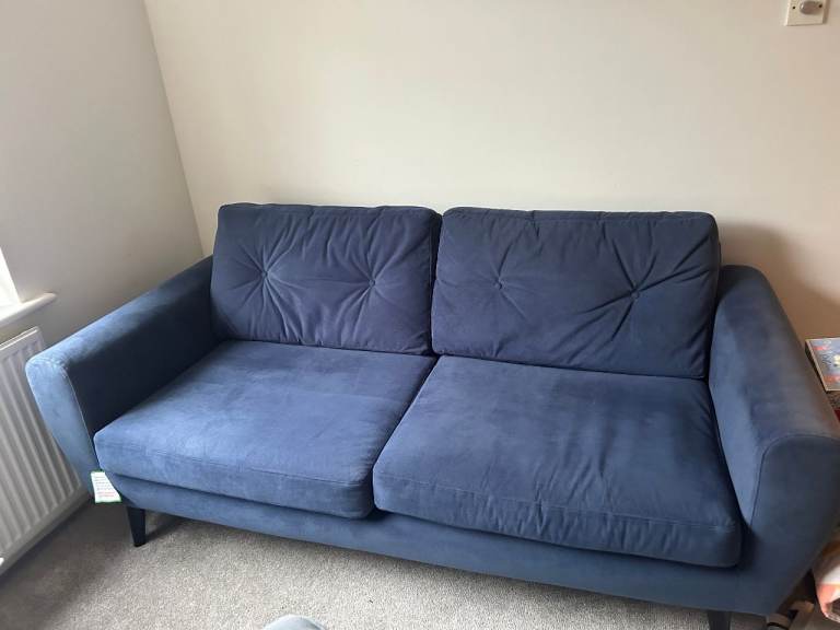 3 seat navy velvet sofa Jack Wills