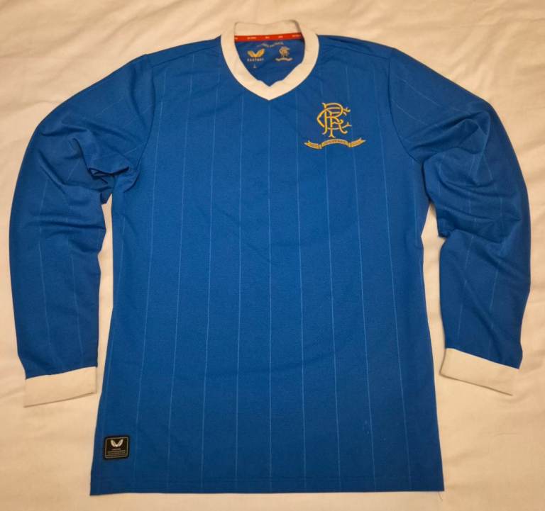 Castore Rangers FC 150th anniversary home shirt long sleeve size L 