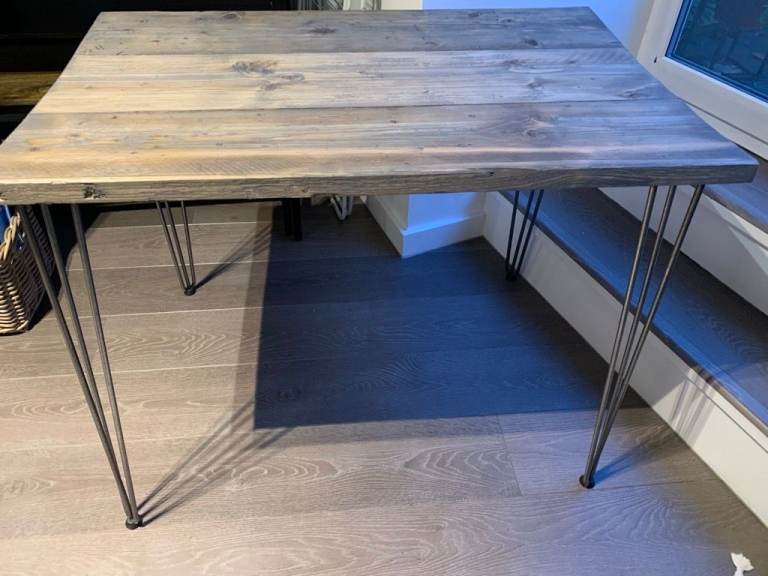 Rustic scaffold board reclaimed wooden desk