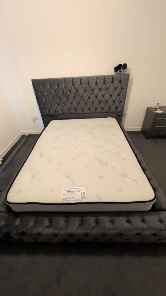 King Size Grey Ambassador Bed Frame with Headboard