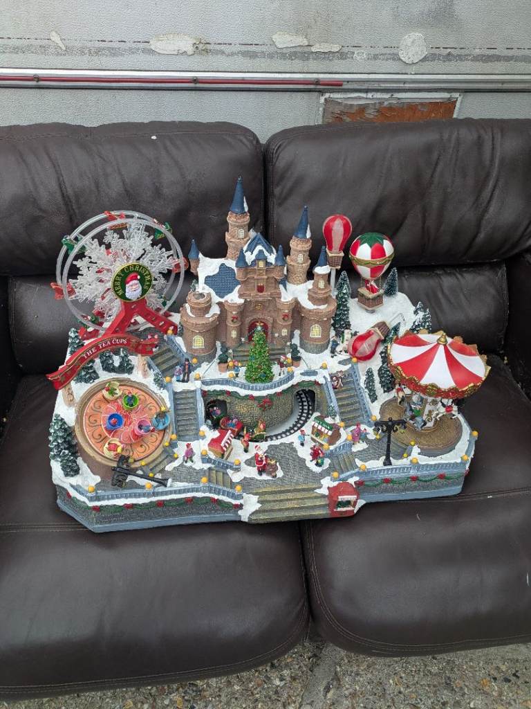 Christmas Village Decoration with Lights and Movement