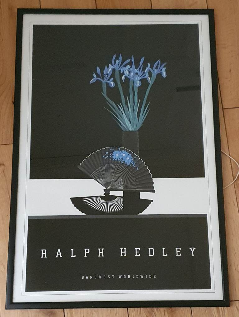 RALPH HEDLEY Bancrest Worldwide Blue Irises Framed Print 42.5cm W x 62.5cm T
