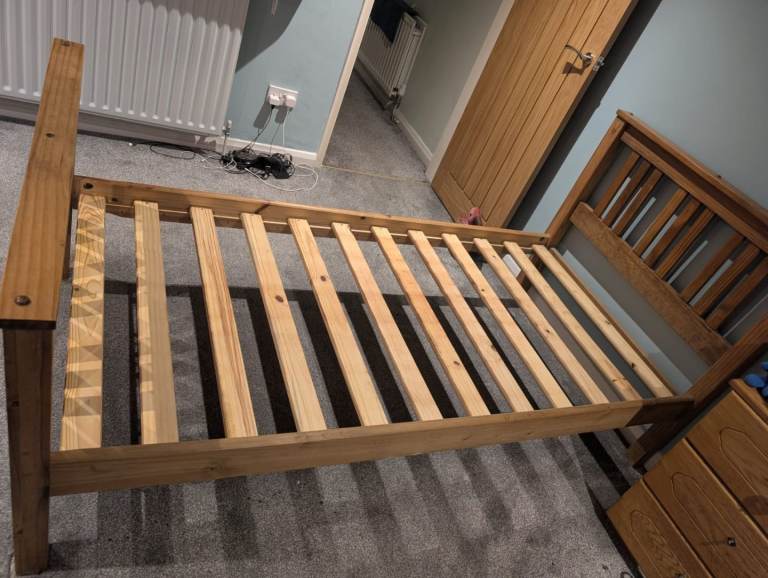 Single wooden bed