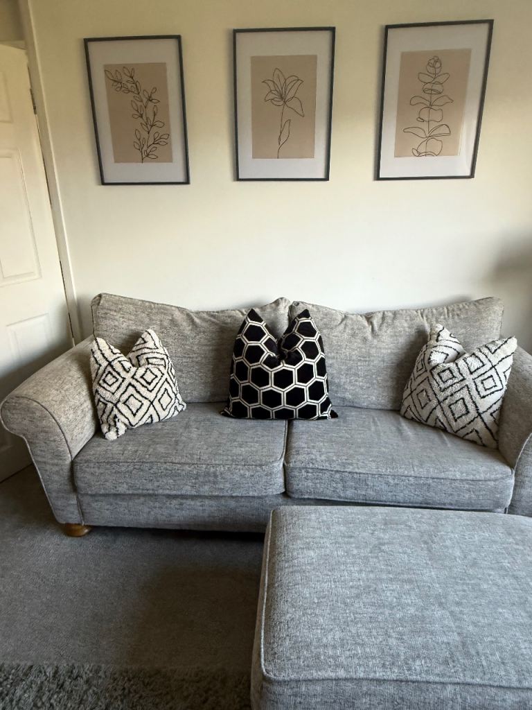 2 x 3 seater 'Aurora' & footstool 