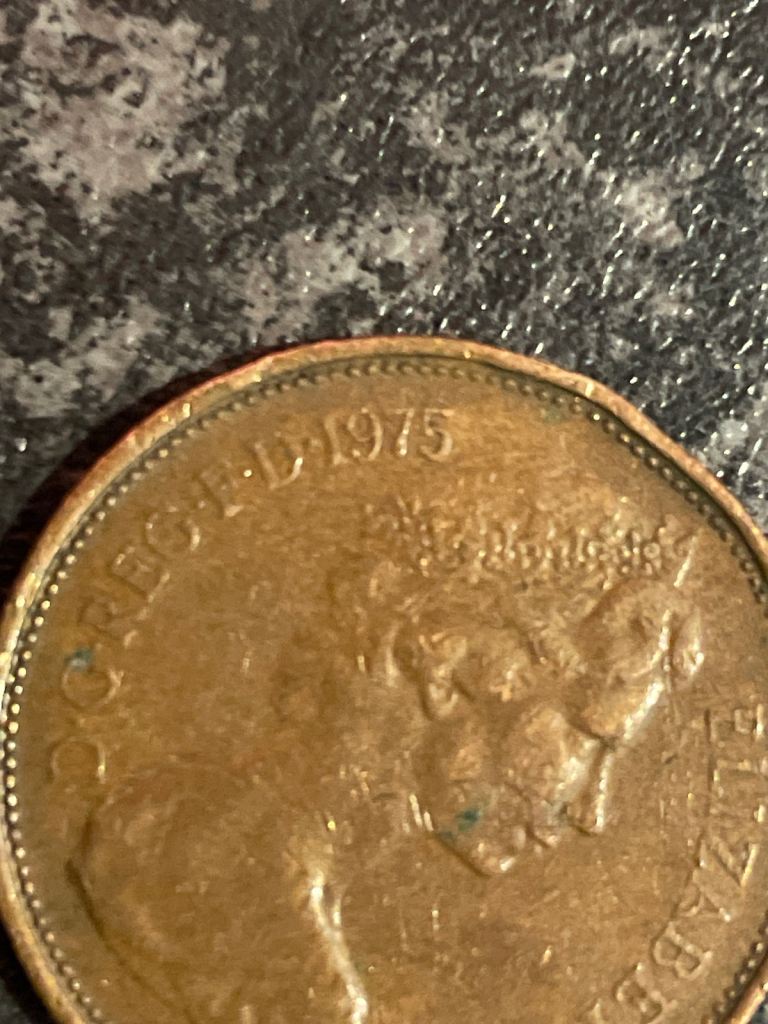 1975 British Penny Coin – Elizabeth II, Good Condition