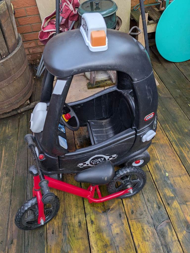 Red balance bike, tikes ride on taxi 