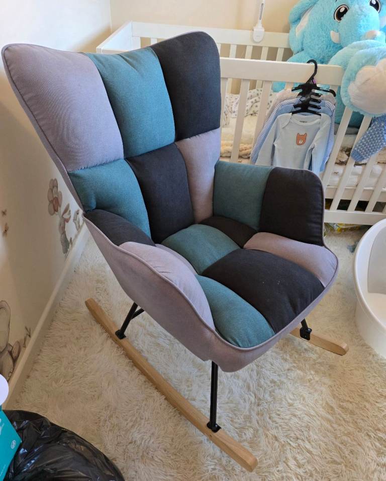 Living and Home Patchwork Rocking Chair