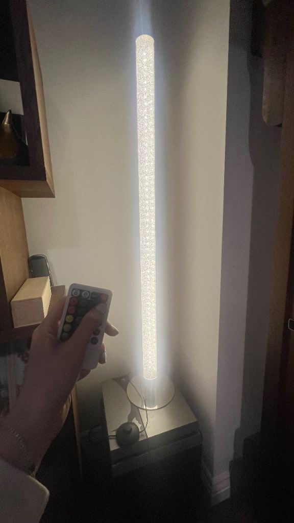 RGB LED Colour Changing Bubble Tube Floor Lamp with Remote