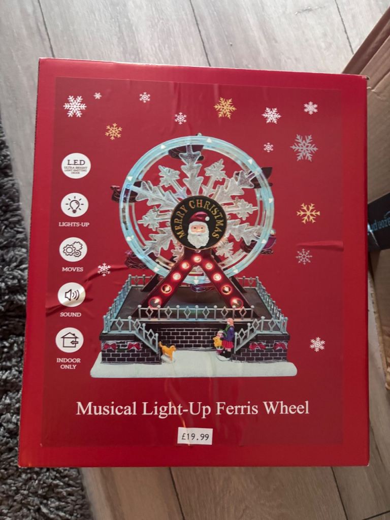 Musical Light-Up Ferris Wheel Christmas Decoration – New in Box