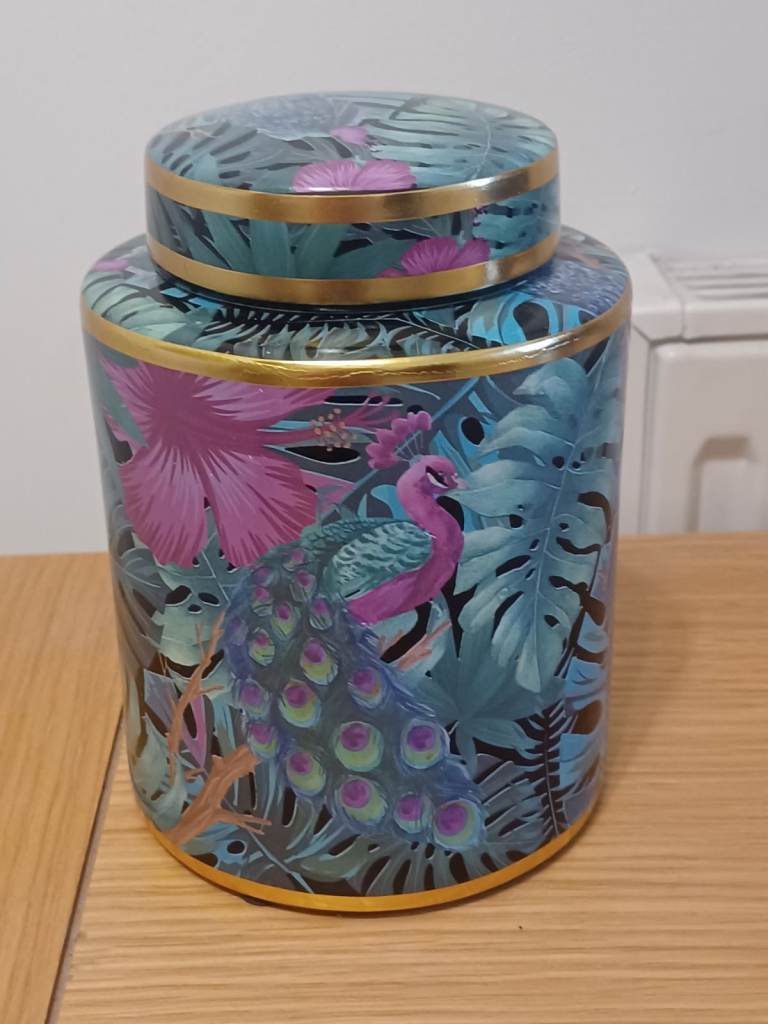 Peacock Ginger Jar