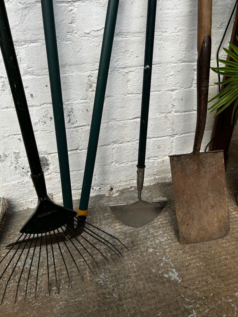 Garden Tools Job Lot ( N2) - Rake, Shovel, Hoe, and Shears
