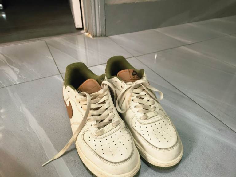 Nike Air Force 1 Low Trainers - Beige/Brown, Good Condition