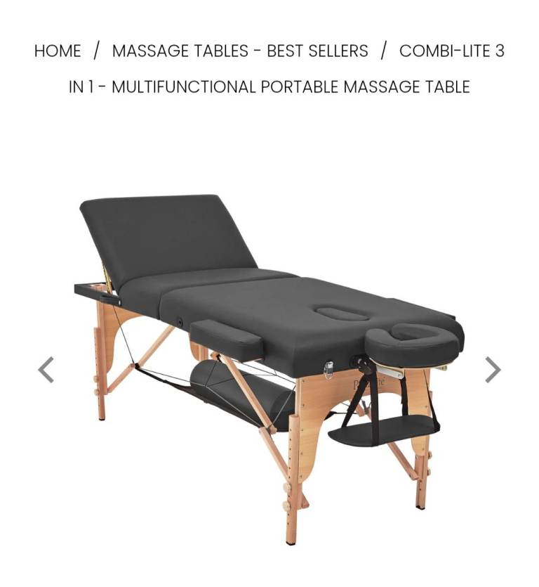  massage table is for SALE.    The COMBI-LITE 3 in 1 portable folding massage table is for SALE