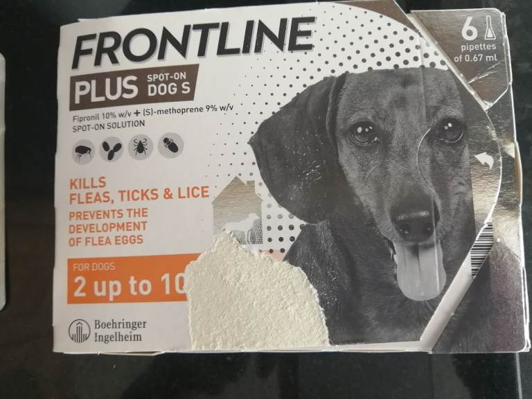Frontline Plus for dogs.  5 x Pipettes