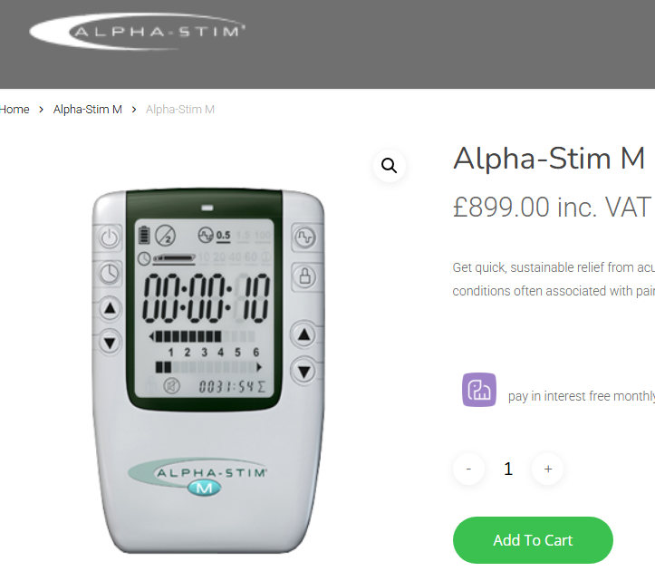 Alpha-Stim Device Cranial Electrotherapy Stimulator in ex con. RRP £749