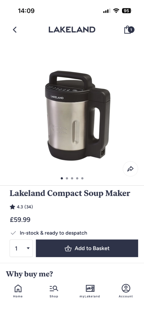 Lakeland Compact Soup Maker