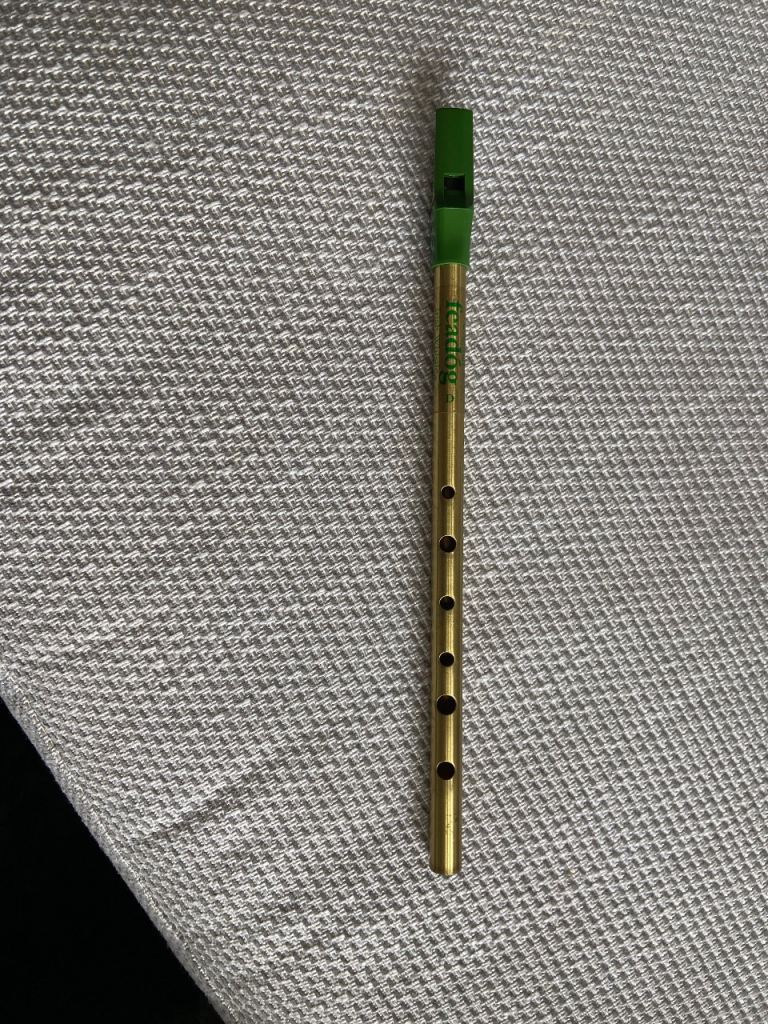 Feadog Irish Whistle - Gold and Green, Good Condition