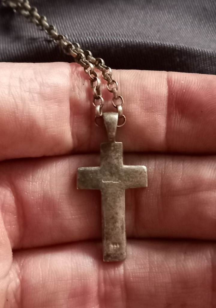 Silver cross with silver chain