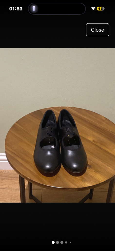 Black tap shoes size 3.5