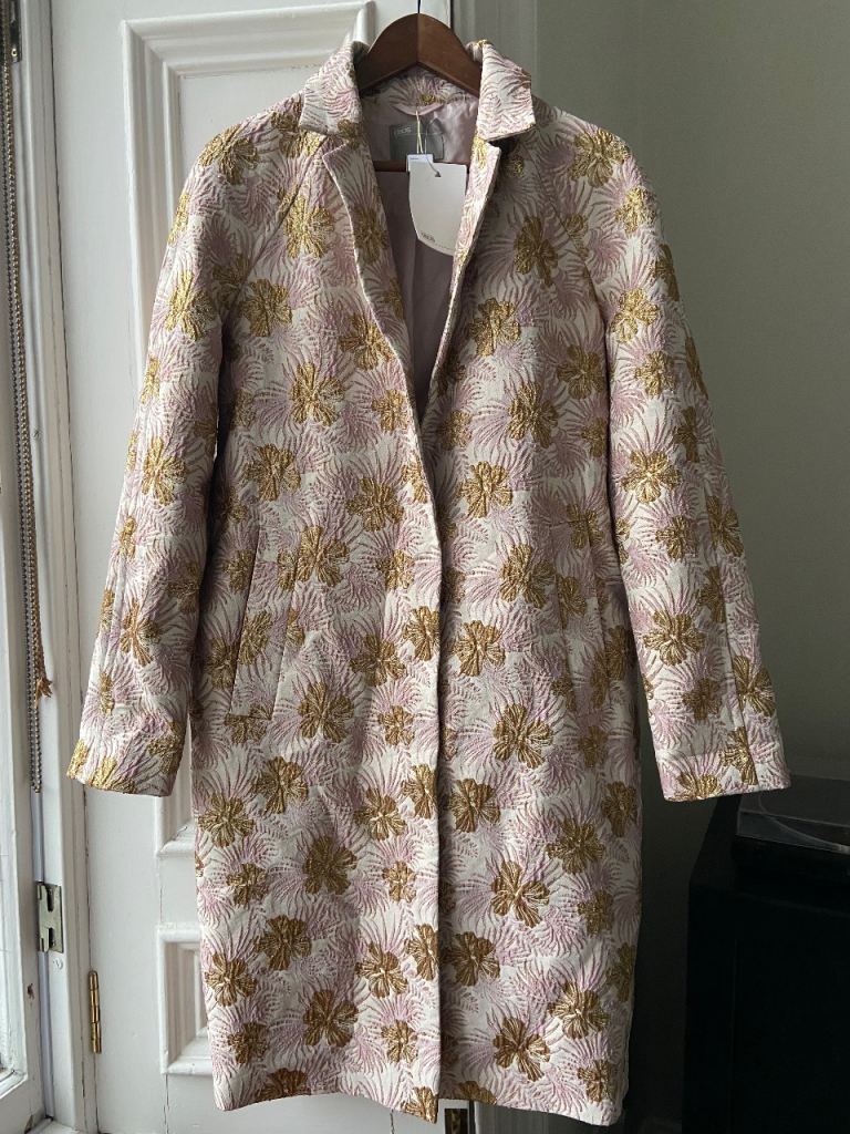 ASOS jacquard lilac pink gold metallic floral embroidery pattern size 10 BNWT  ASO Trinny Woodall 