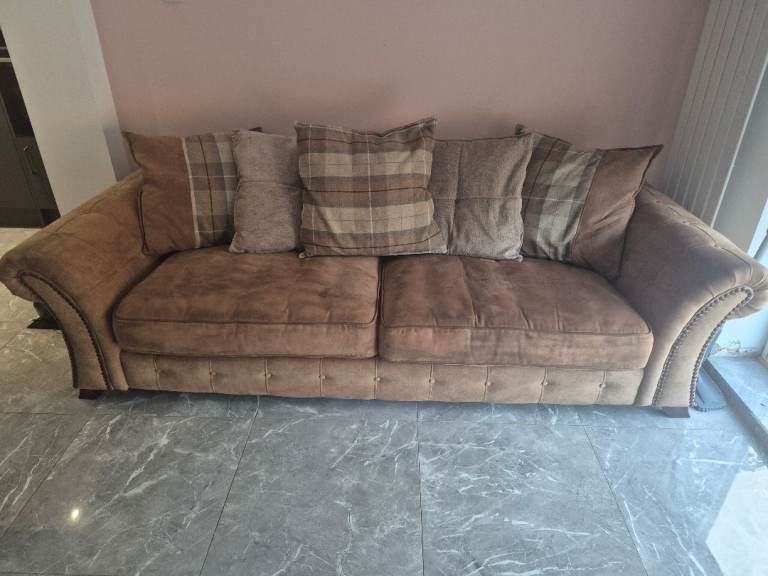DFS Brown Sofa with Cushions