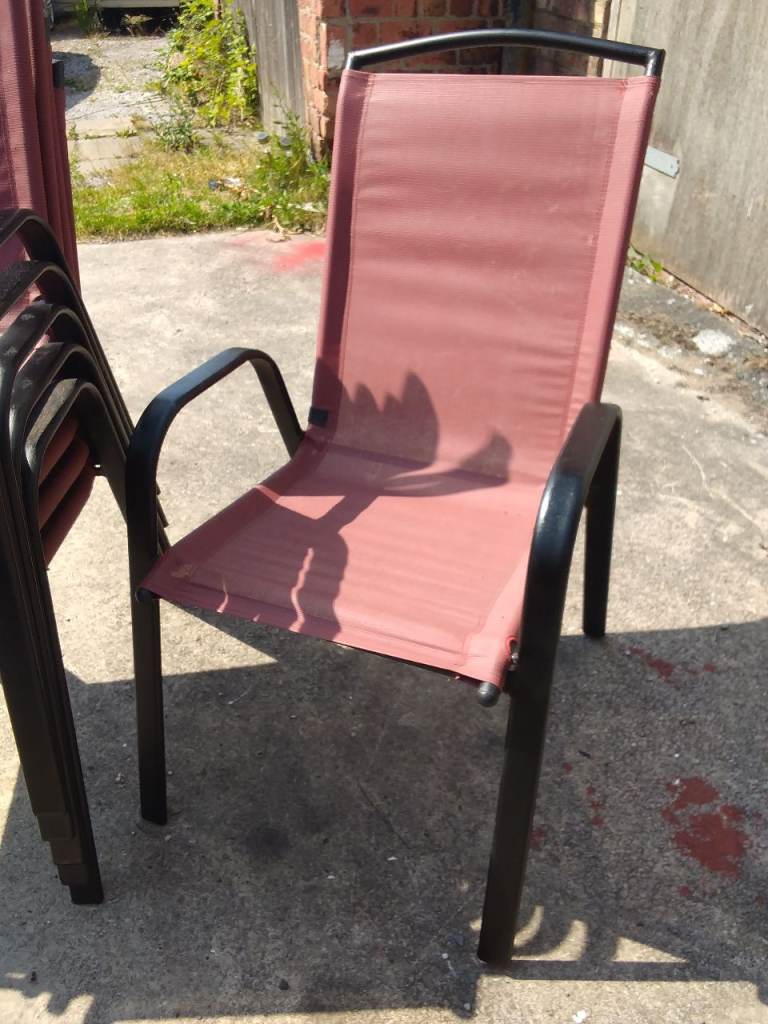 6 garden chairs lite weight stack for storage 