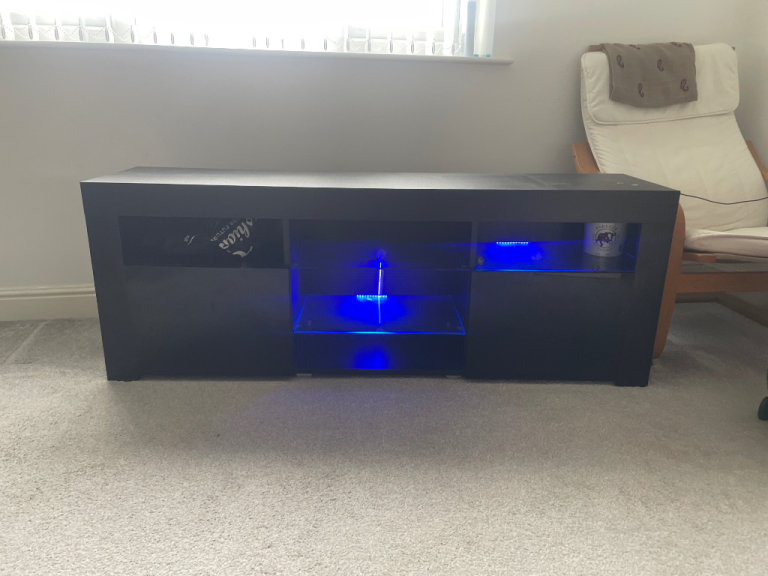 Large TV stand with built in lights 
