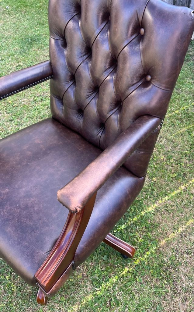 Executive Style Brown Leather Office Chair