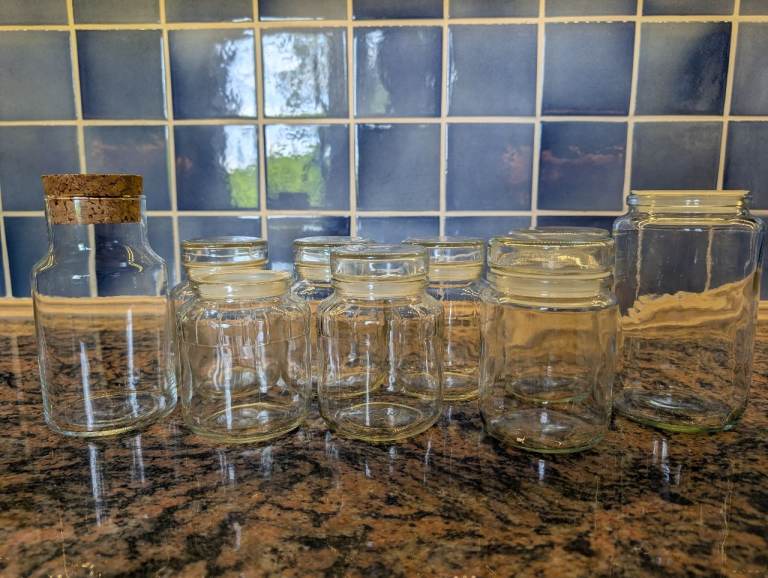 Selection of 9 Glass Storage Jars