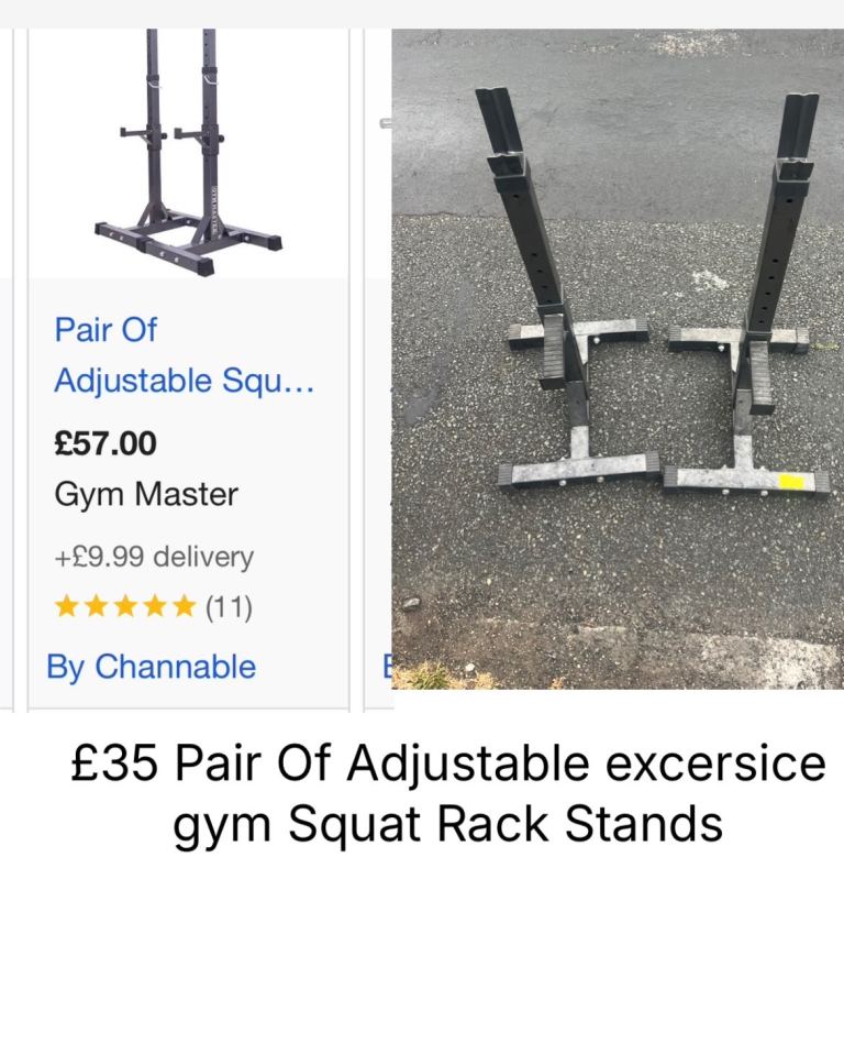 £35 Pair Of Adjustable excersice gym Squat Rack Stands