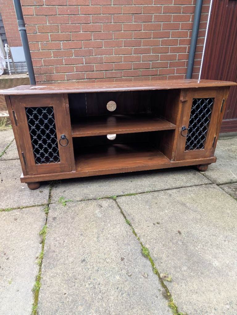 Wooden TV Unit / Sideboard with Metal Detail