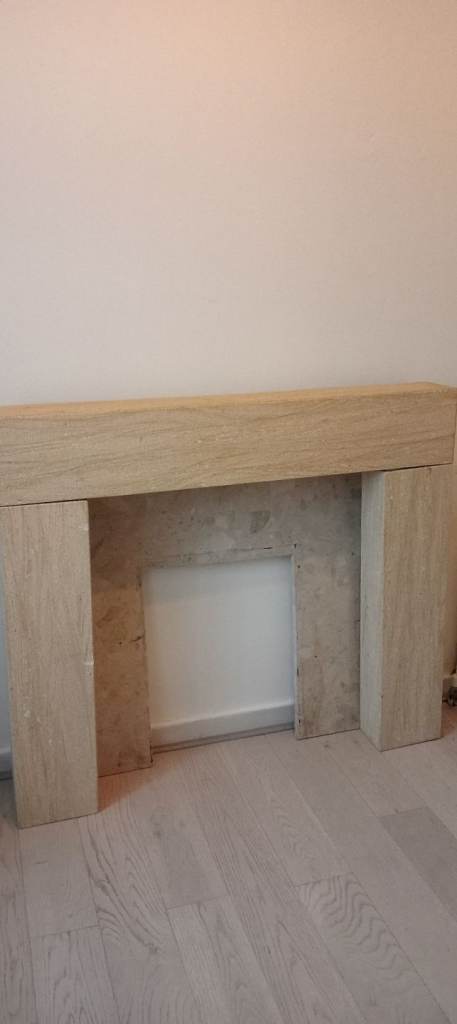 Italian Stone Style fireplace surround with marble 