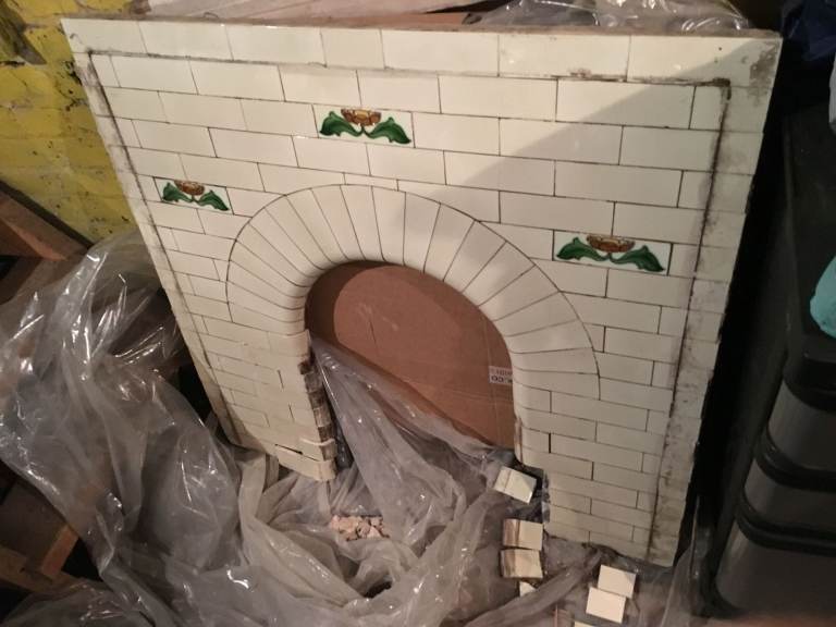 image for Art Nouveau fireplace tiled insert, circa late1890s