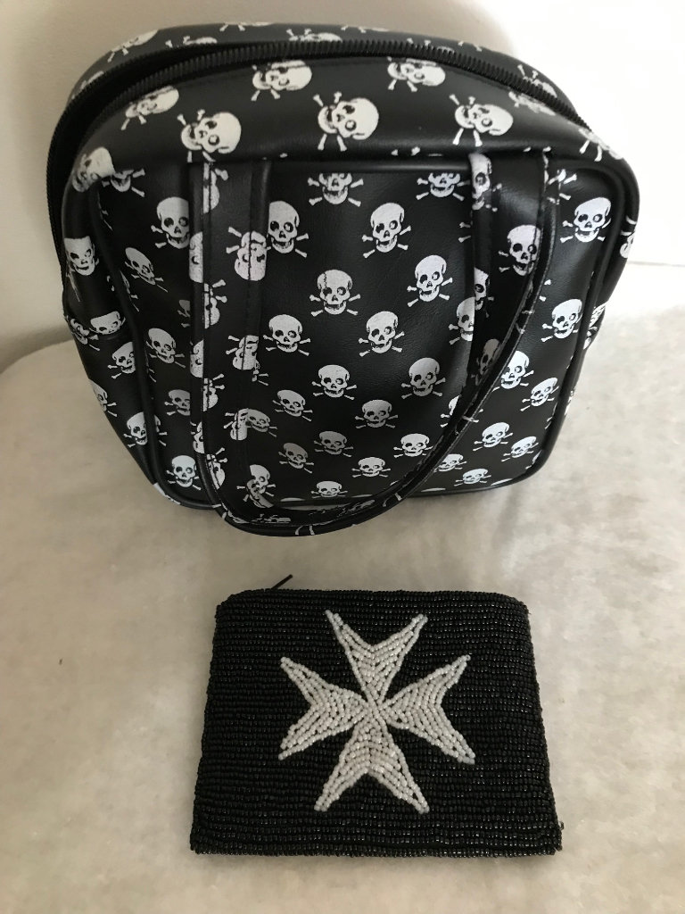 Black Skull Bag and Beaded Purse