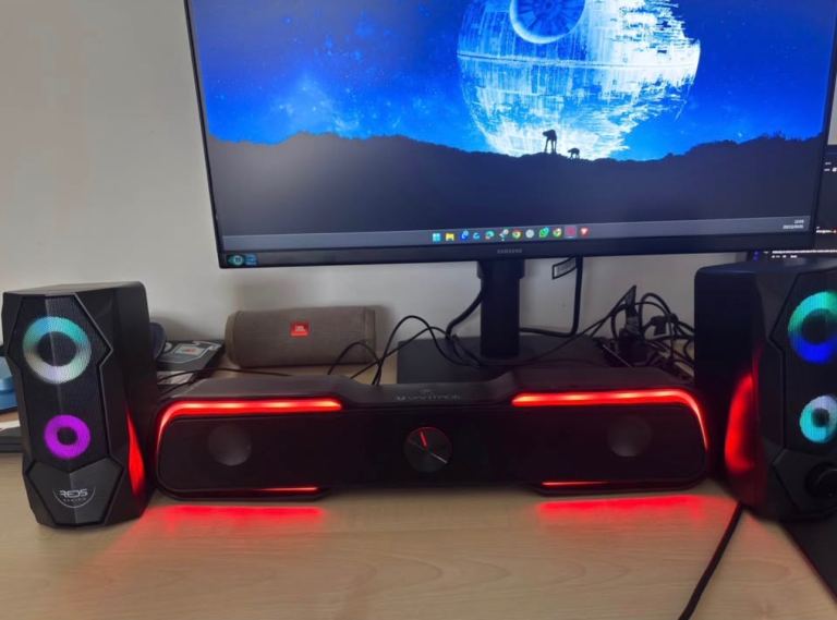 RGB Gaming Speakers + RGB Soundbar – Great Condition