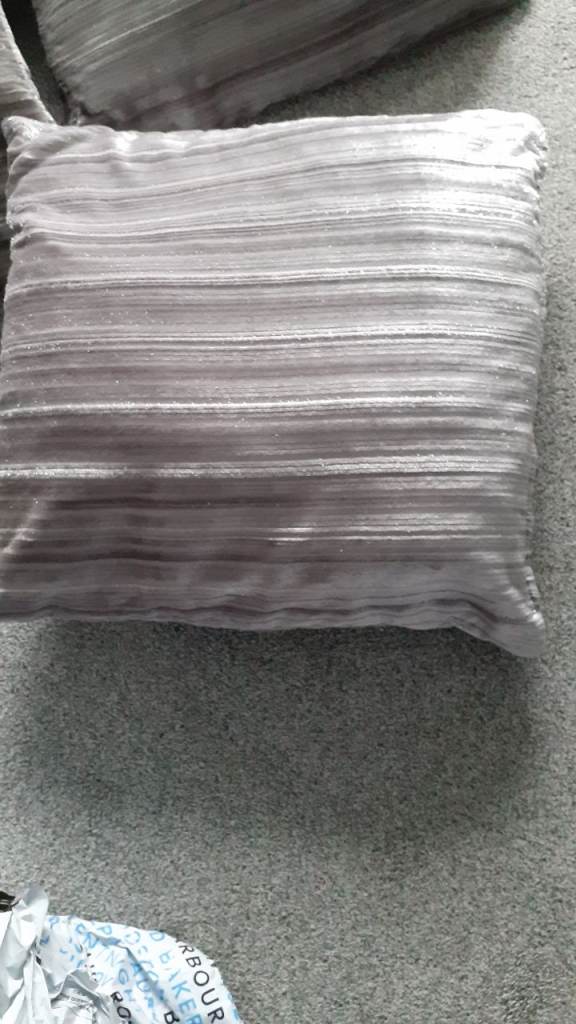  Six Grey Striped Cushion from next– Good Condition