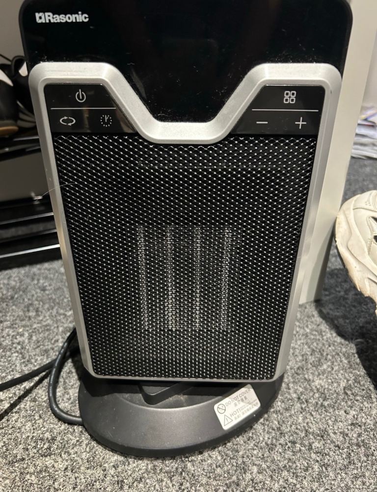 Rasonic Electric Heater - Black and Silver, Good Condition