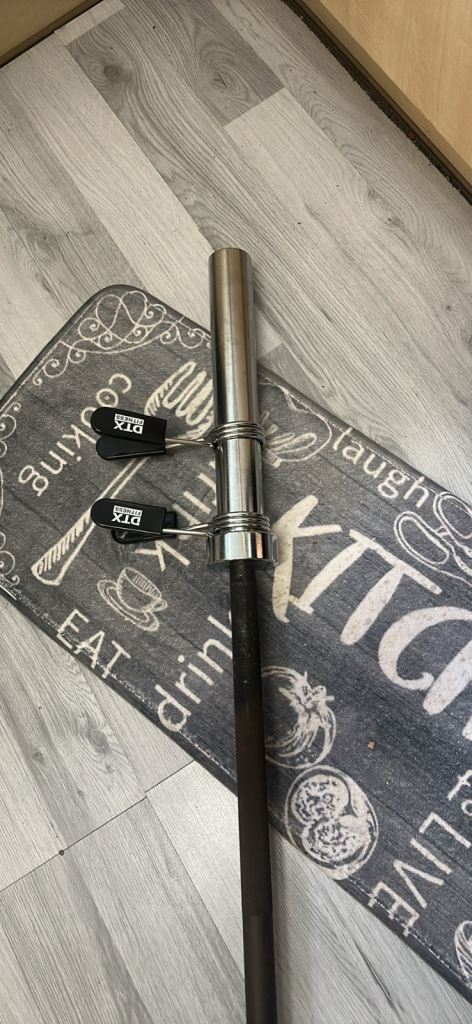 Weight Barbell Bar with Clamps 15kg – Good Condition