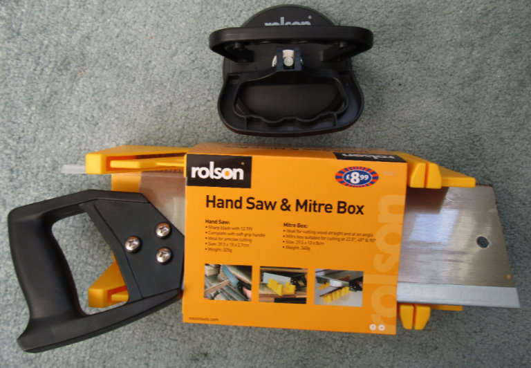 Rolson DIY tools hand saw mitre box set and dent puller