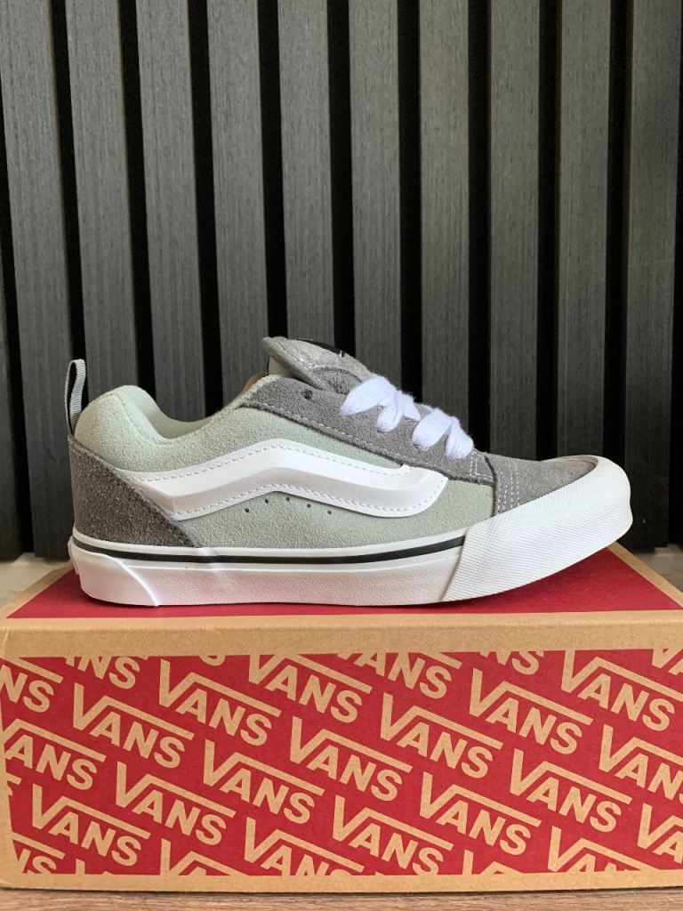 Vans Knu Skool Pewter/Grey White Trainers - UK 4 / EUR 35