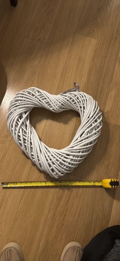 White wicker heart from next