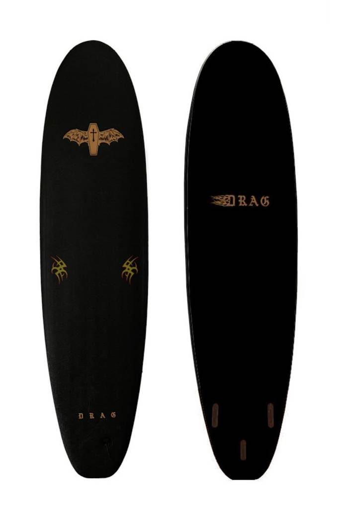 DRAG Black Surfboard – longboard 7'