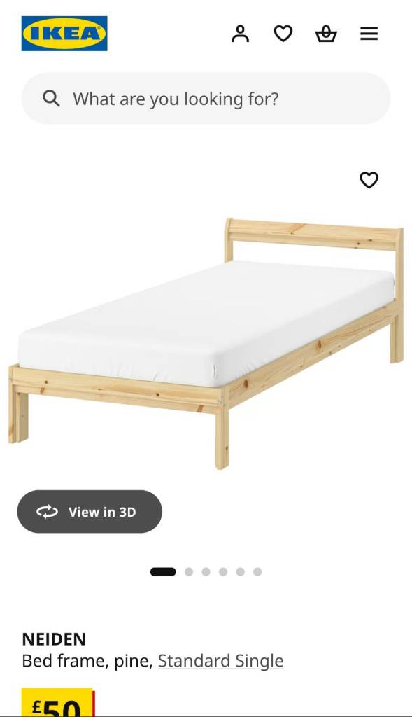 IKEA Neiden Double Bed Frame - Pine