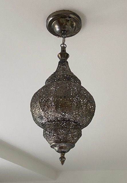 Ancient Moroccan Style Pendant Light in antique silver finish