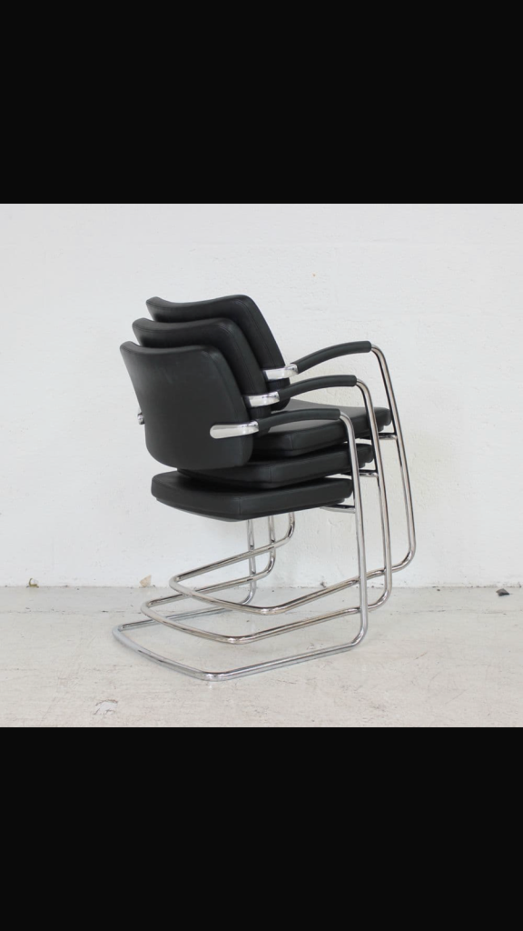 Boss design cantilever leather meeting chairs (14 available)