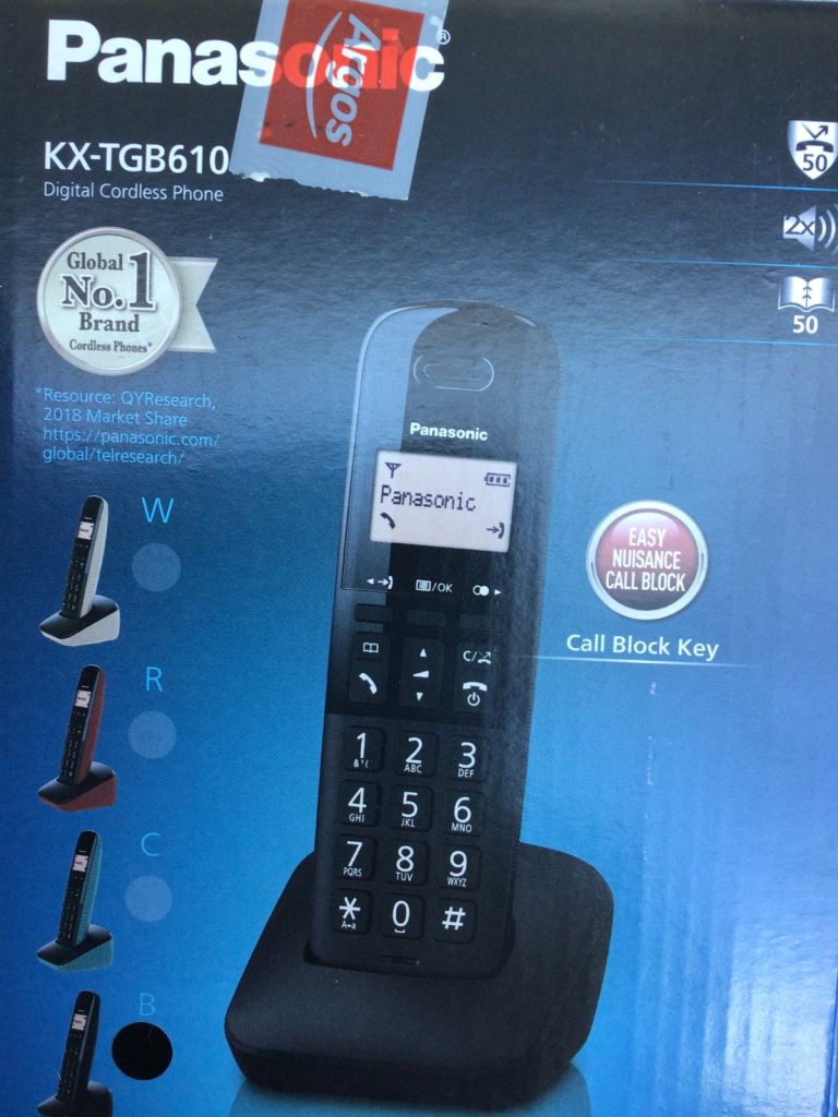 New Panasonic KX-TGB610 Digital Cordless Phone - Black