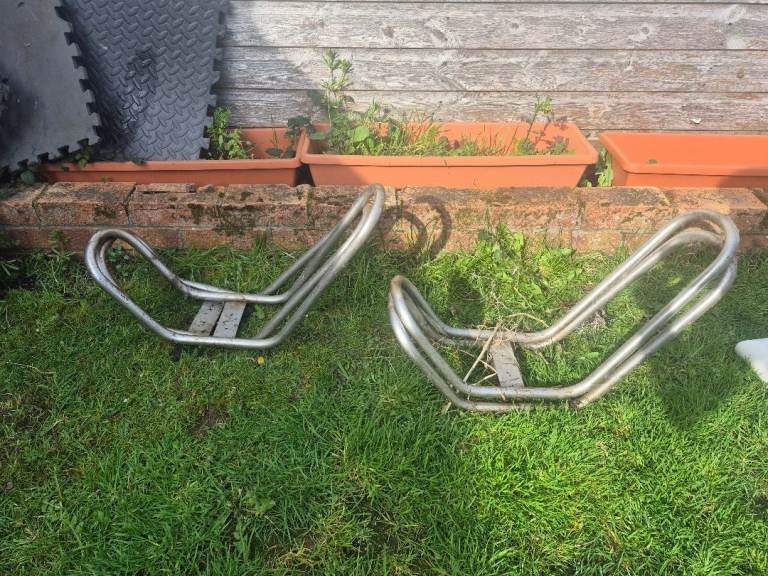 Two hand made stainless canoe racks