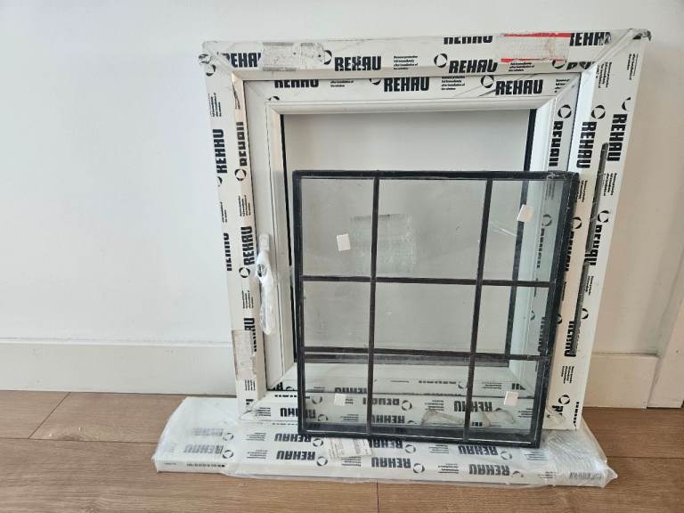 New Rehau uPVC window frame with glass, 