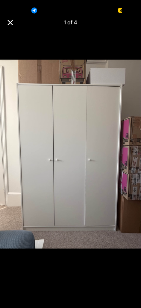 Large White Wardrobe – £53 - MUST GO