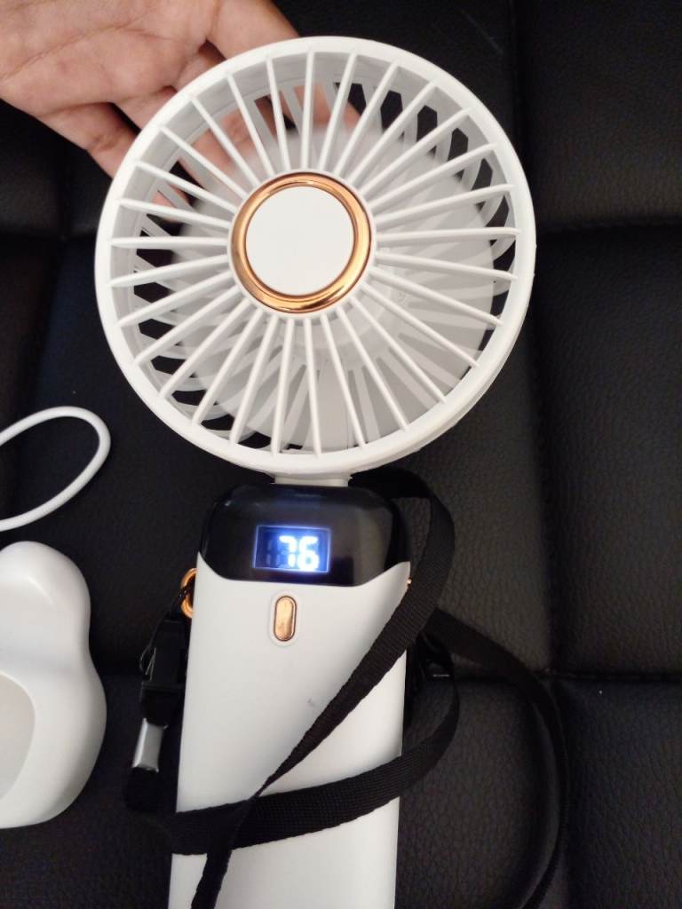 Mini white portable fan